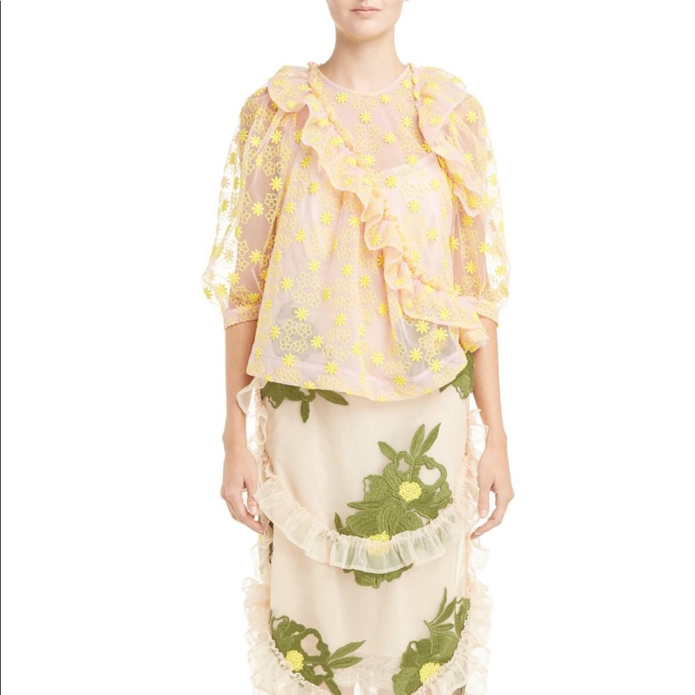 Simone Rocha Diagonal Frill Top